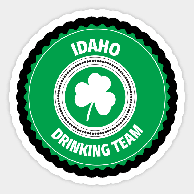 Idaho Drinking Team Lucky St Patrick's Day Shamrock Sticker by ChangeRiver